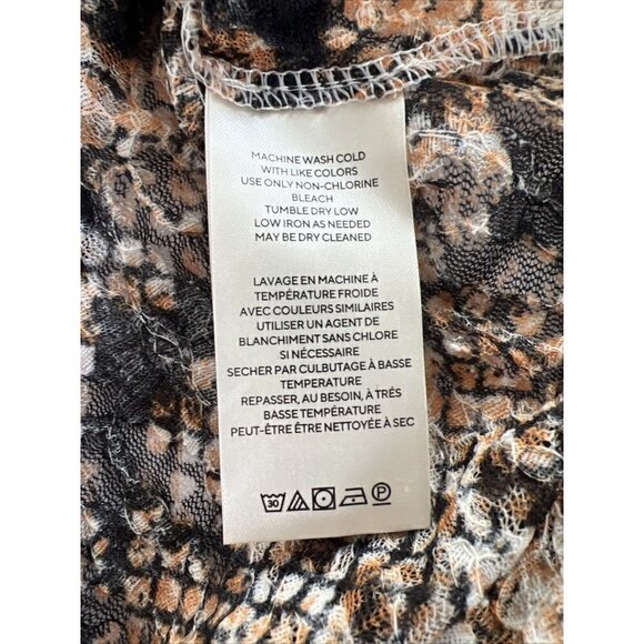 Free People Women’s Sz XS Out For The Night Snake Combo Print Boho Top Shirt New - Picture 11 of 13